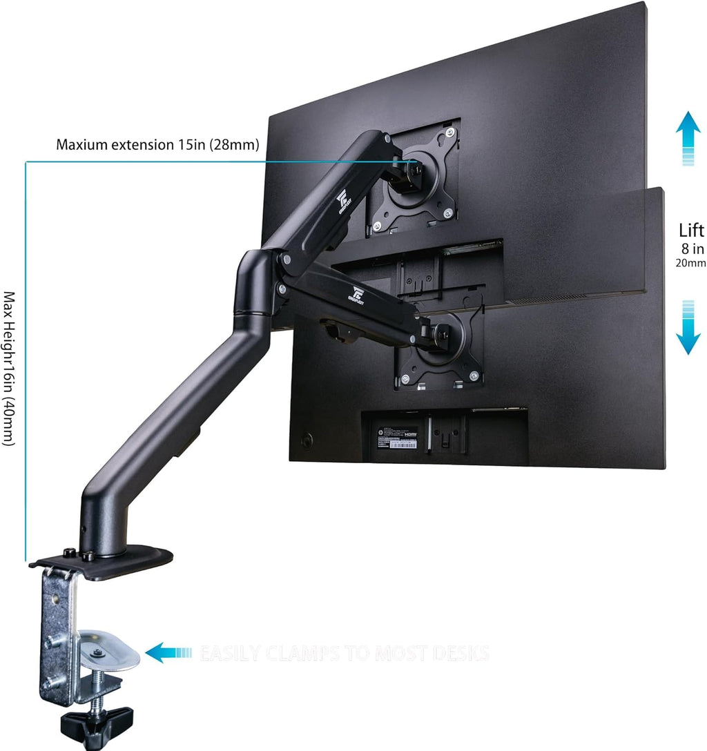 ASUS TUF 27" 240Hz FHD Curved Gaming Monitor, Adjustable Tilt/Swivel/Height, Adaptive-sync, AMD FreeSync Premium, VESA Mount, HDMI, Displayport & Black (VG27VQMY) w/DKZ Hub, ErgoFlexy Single Mount Arm