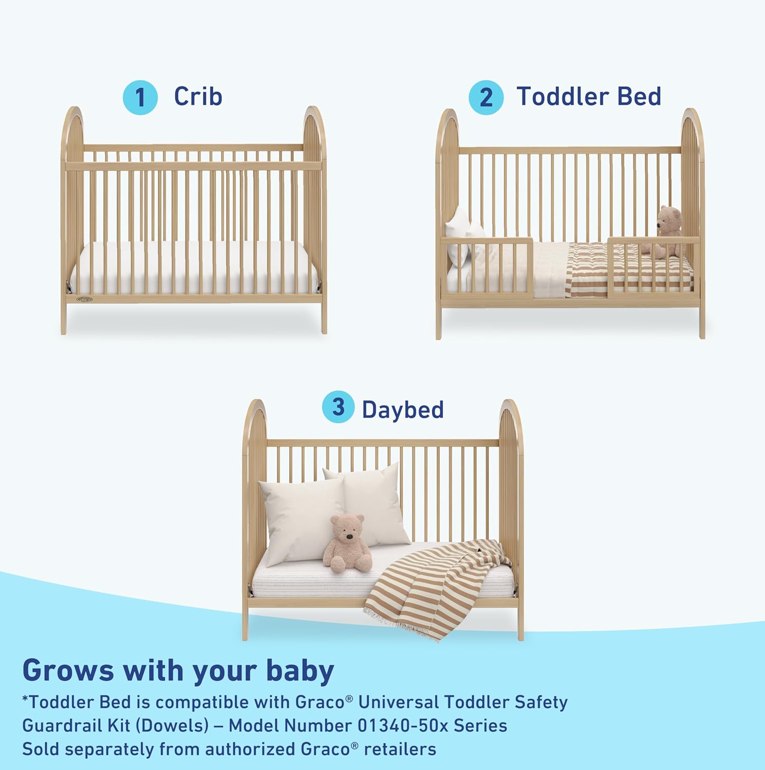 Graco Olivia Convertible Crib and Graco Premium Foam Crib & Toddler Bed Mattress Bundle (Driftwood) – GREENGUARD Gold Certified, Standard Crib Mattress, Baby Crib Converts to Toddler Bed & Daybed