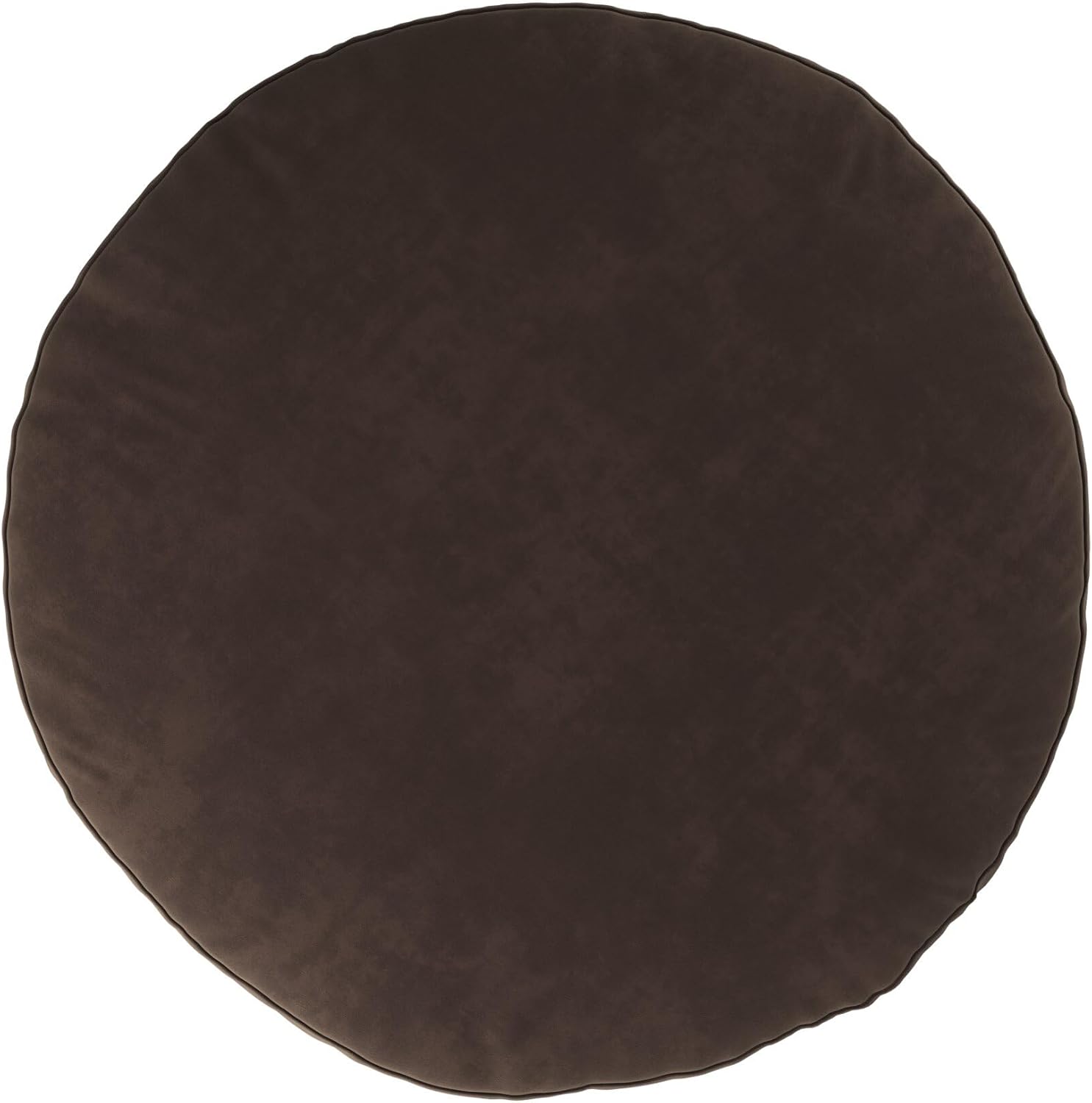 Howard Elliott Collection Tall Round Pouf Ottoman Foot Rest With Cover, Round Stuffed Filled Foot Stool, Fluffy Comfortable Soft Seating for Living Room & Bedroom, 22 x 22 x 18 Inch, Bella Chocolate