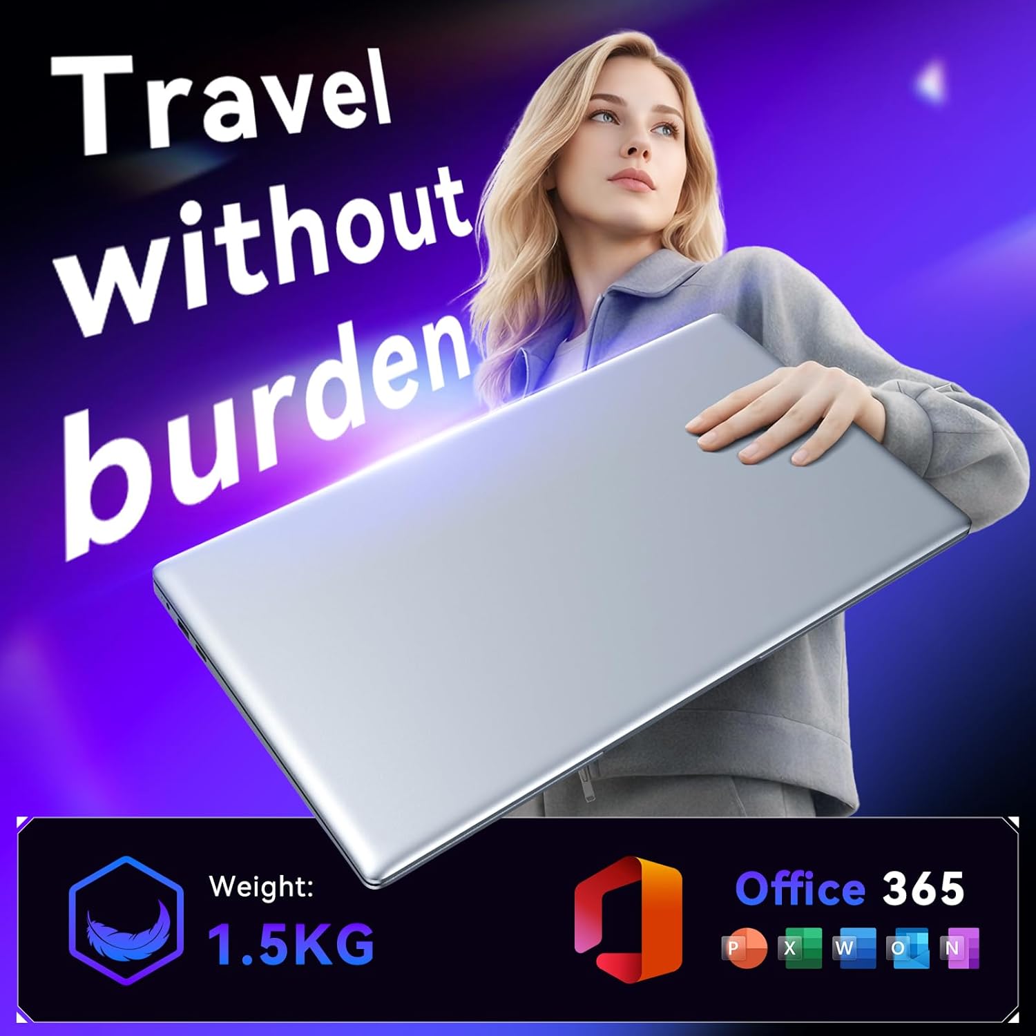 Laptop Computer 15.6" Win11 Pro Laptops with 4425Y Processor, 16GB RAM 256GB SSD,Ms Office 365, 100% sRGB Screen,Notebook, Dual Band WiFi5, BT5.0, USB-A, HDMI,FHD 1920 * 1080 Display