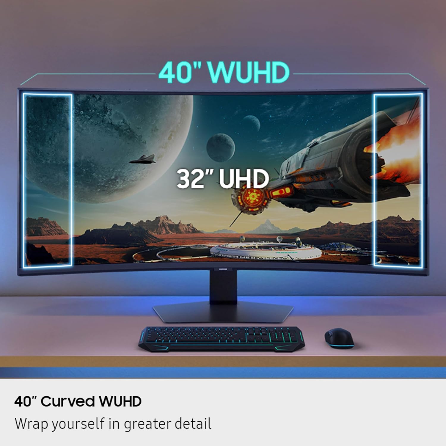 Samsung 40” Odyssey G7 (G75F) WUHD Resolution, 180Hz, Curved Gaming Monitor, 1ms Response Time (GtG), VESA DisplayHDR™ 600, AMD FreeSync™ Premium Pro, LS40FG75DENXZA, 2025
