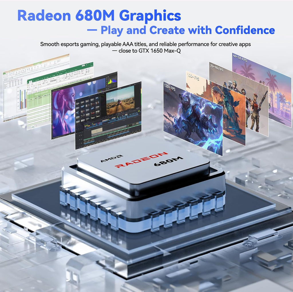 NIMO 17.3" Light-Gaming-Laptop, 8 Cores AMD Ryzen 7 7735HS 16GB RAM 512GB SSD (Beat i7-12650H Up to 4.75GHz) Radeon 680M 100W Fast PD FHD Backlit Keyboard for Content Creators & Student 2-Yr Warranty