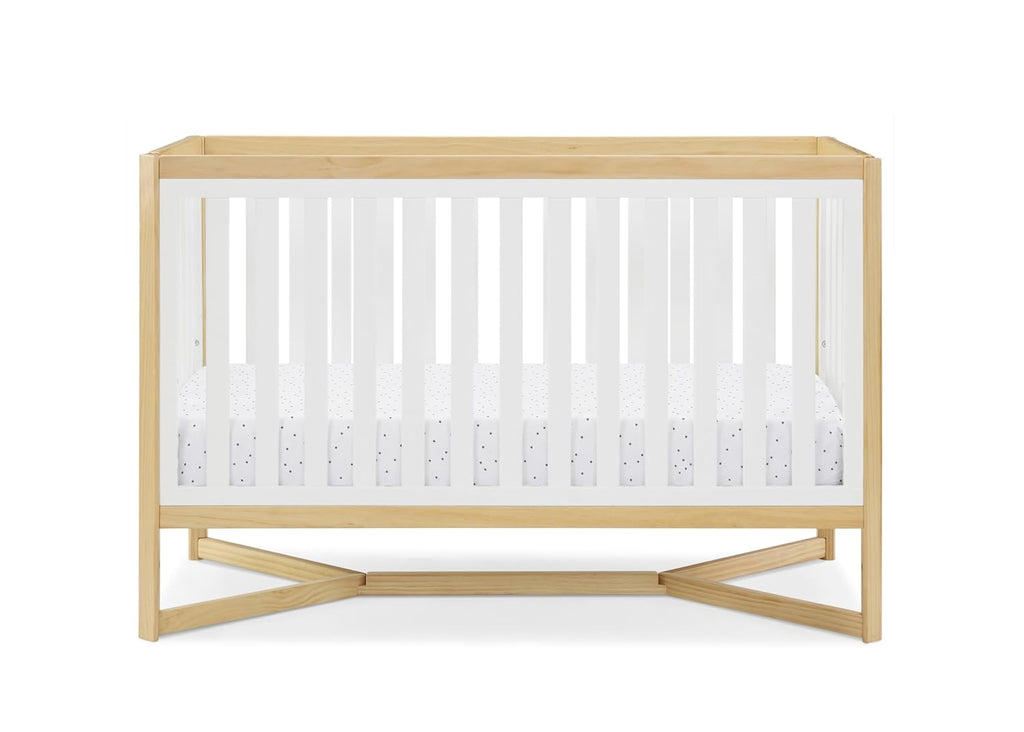 Delta Children Tribeca 4-in-1 Baby Convertible Crib, Bianca White/Natural