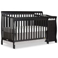 Dream On Me Brody 5-in-1 Convertible Full-Size Baby Crib & 3-Drawer Changer in Black, Pinewood, GreenGuard Gold & BSA, 1” Changer Pad, 3 Mattress Heights, Converts to Toddler & Full Size Bed
