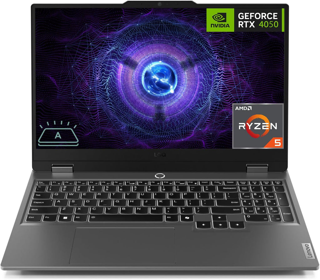 Lenovo LOQ Gaming Laptop, 15.6" FHD 144Hz Display, AMD Ryzen 5 7235HS Processor, GeForce RTX 4050, 16GB DDR5, 512GB SSD, Wi-Fi 6, Ethernet, USB-C, HDMI, Backlit Keyboard, Windows 11 Home