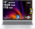 HP OmniBook 5 AI PC Laptop 16" WUXGA IPS Touch AMD Octa-core Ryzen AI 7 350 (Up to 50 Tops) 16GB RAM 1TB SSD for Creator Designer Business Professional Backlit Wi-Fi6 Win11 ICP Hub