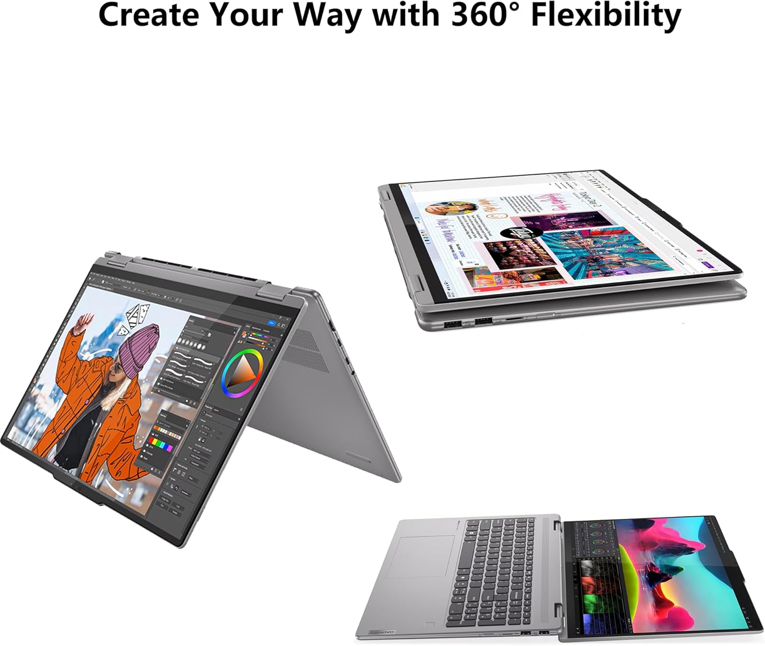 Lenovo Yoga 7 2-in-1 Laptop 16" WUXGA IPS Touch AMD 8-core Ryzen 7 8840HS (>i7-12700H) 16GB RAM 512GB SSD for Creator Designer Business Professional Win11 w/Copilot AI PC
