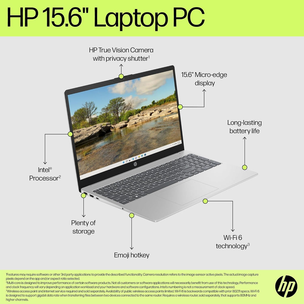 HP 15.6" FHD Laptop 2026 Edition with Copilot AI, 16GB RAM, 1TB SSD, Intel Processor, Long Battery Life, Lightweight 3.64 lbs, Microsoft 365, Windows 11 for Students & Office