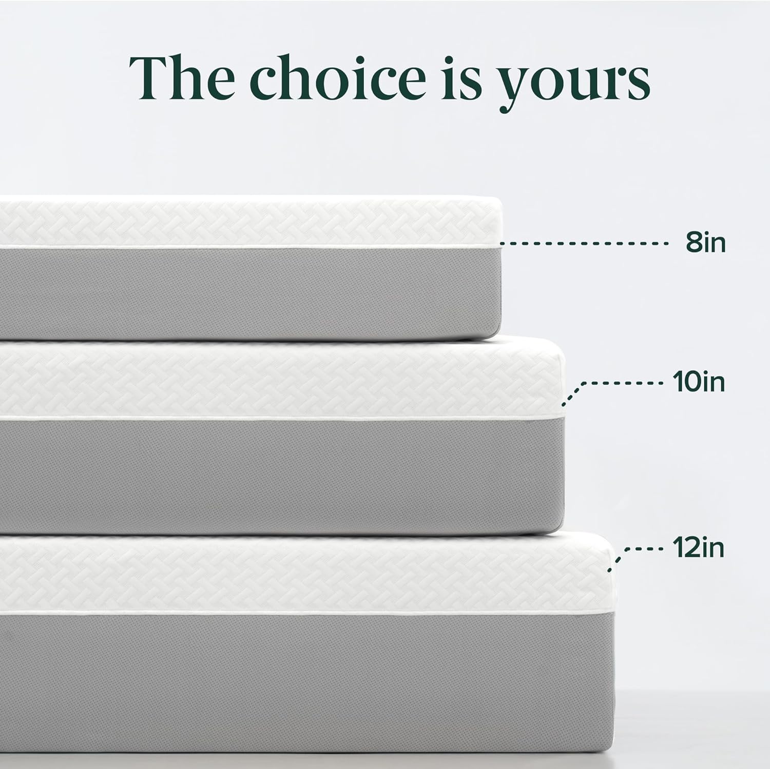 Zinus 12 Inch Green Tea Essential Memory Foam Mattress New Version, Queen, Fiberglass Free, Medium Feel, Breathable Airflow Memory Foam, Certified Safe Foams & Fabric, Mattress in A Box