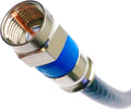 PHAT SATELLITE 100ft Quad Shield Indoor Outdoor Solid Copper RG-6 Coaxial Cable 3Ghz 75 Ohm DIRECTV Approved Satellite TV or Broadband Internet Belden SNAP N Seal RG6 Fittings Assembled in USA INTL