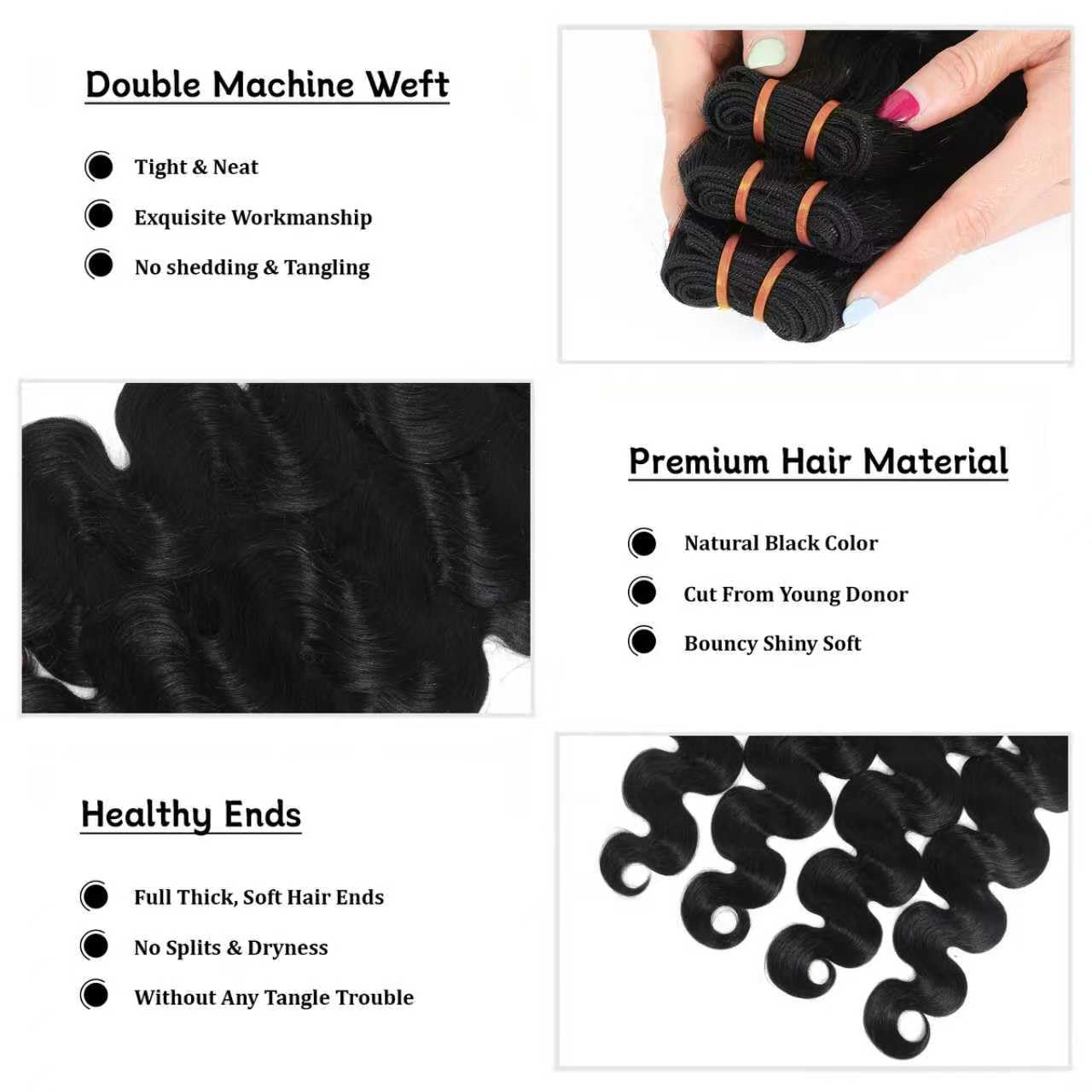 16A Raw Body Wave Bundles Human Hair 100% Human Hair Bundles,Triple Lifespan Virgin Remy Hair Extensions,Keep Texture Silky Soft After Multiple Washes (Body Wave 3 Bundles, 16 18 20 Inch)