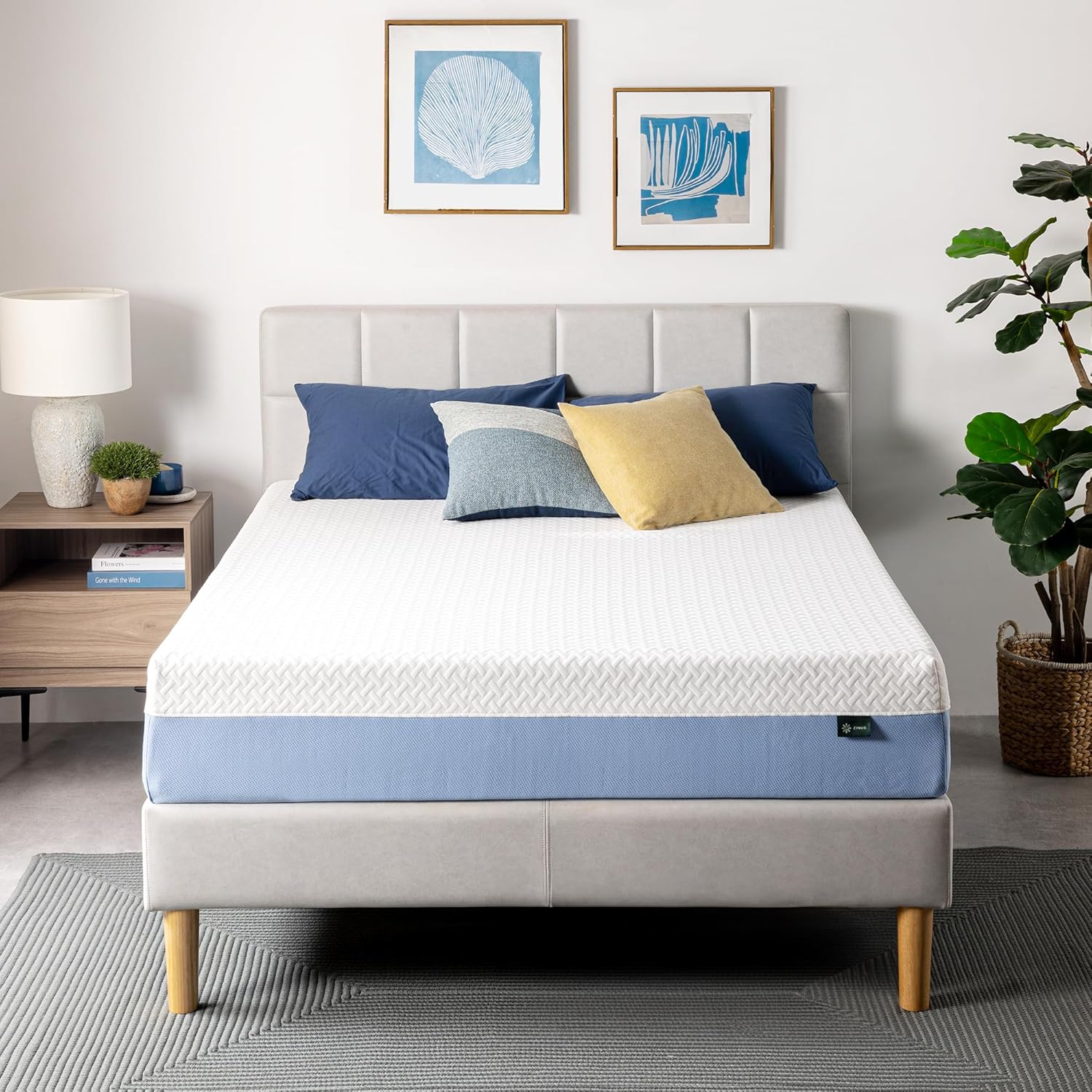 Zinus 10 Inch Queen Cooling Essential Memory Foam Mattress NewVersion, Fiberglass Free, Medium Feel, Breathable Cooling Layers, Certified Safe Materials