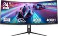 KOORUI 34 inch Ultrawide Curved Gaming Monitor 240Hz, PIP/PBP, 3440x1440P, 21:9 Display, 1500R Curvature. 1ms, Adaptive Sync, DP, HDMI, Vesa amoun,Support PS5,Computer Monitor G3441XC