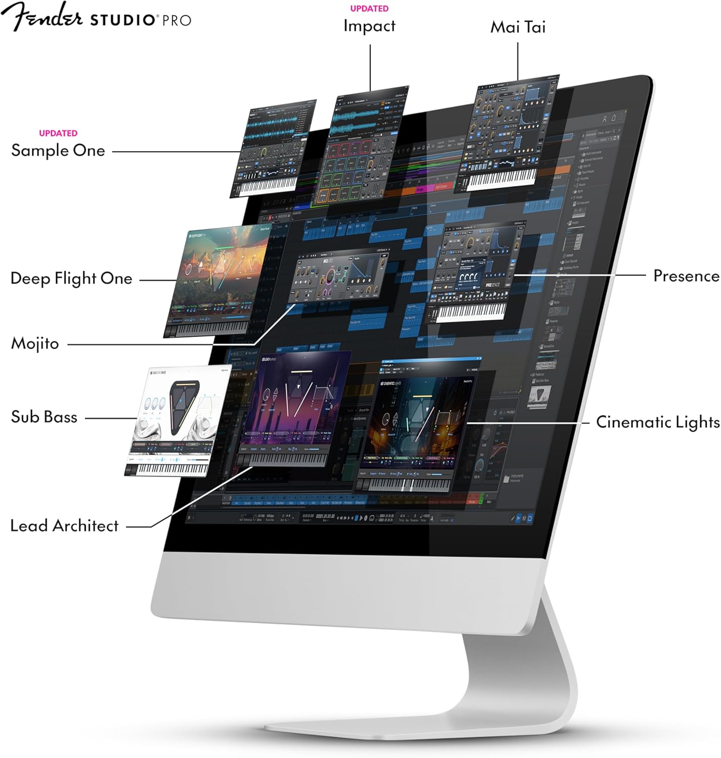 Fender Studio Pro 8 — Full Music Production Software, Digital Audio Workstation, Guitar Recording Software, Fender Amp Modeling, Audio-to-MIDI Tools, Mix & Master, Unlimited Tracks