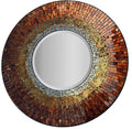 Lulu Decor, Baltic Amber Mosaic Wall Mirror, Decorative Handmade Beveled Round Mirror 23.50" (LP301)