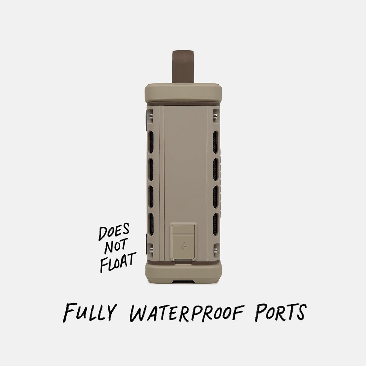 Turtlebox Ranger: Loud! Outdoor Portable Bluetooth 5.4 Speaker | Rugged, Waterproof, Ultra-Portable | Plays to 105db, Deep Bass, Shockproof, Unlimited Pairing for Full Stereo Experience, Tan