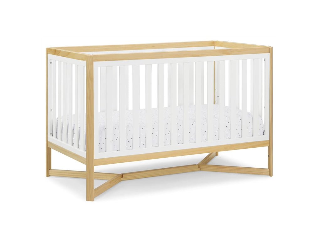 Delta Children Tribeca 4-in-1 Baby Convertible Crib, Bianca White/Natural
