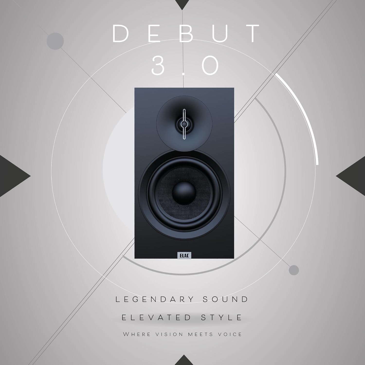 ELAC Debut 3.0 DB53-WN Bookshelf Speakers, Walnut (Pair) - 1” Aluminum Dome Tweeter & 5.25” Aramid Fiber Woofer - 2-Way Bass Reflex - 48Hz to 38KHz Response