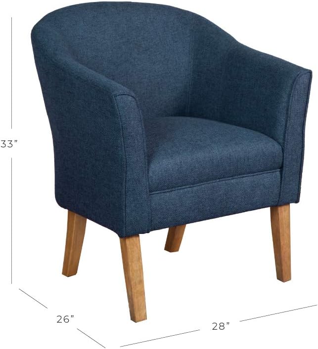 HomePop Barrel Shaped Accent Chair, Blue Texture