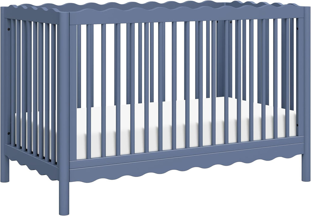 Babyletto Swell 4-in-1 Convertible Crib with Toddler Bed Conversion Kit in Cove Blue, Greenguard Gold Certified, Made of 100% Solid Wood