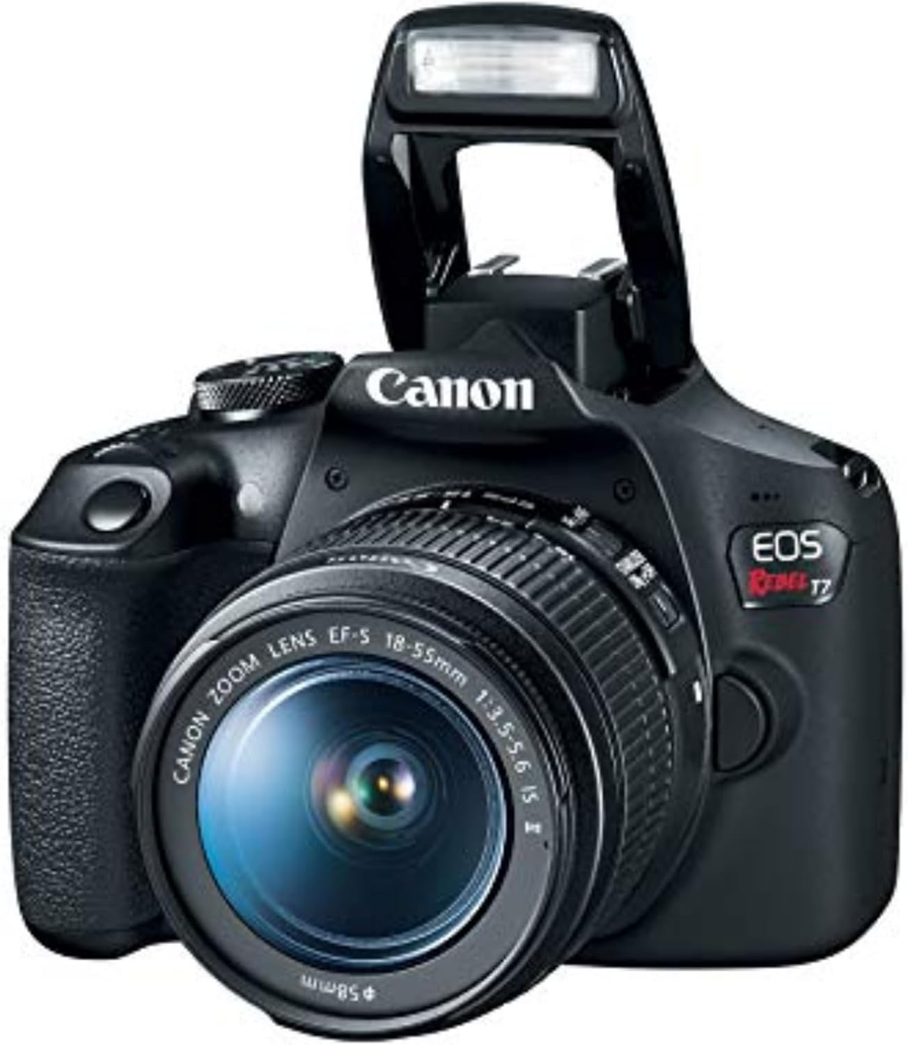 Canon EOS Rebel T7 DSLR Camera EF-S 18-55mm f/3.5-5.6 is II Lens Kit, 24.1 Megapixel CMOS (APS-C) Sensor, Full HD Videos, Built-in Wi-Fi, Beginner Photographers, Digital Camera, Black