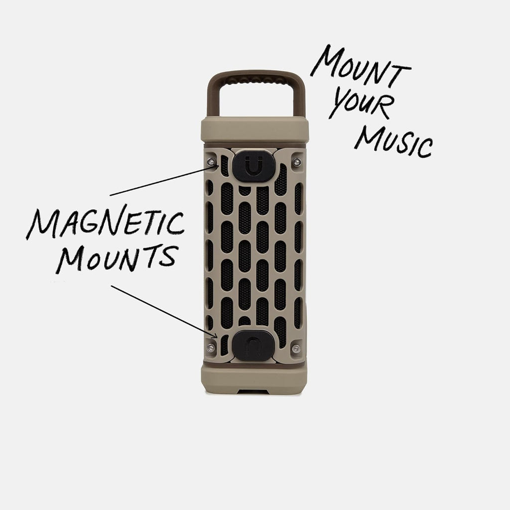 Turtlebox Ranger: Loud! Outdoor Portable Bluetooth 5.4 Speaker | Rugged, Waterproof, Ultra-Portable | Plays to 105db, Deep Bass, Shockproof, Unlimited Pairing for Full Stereo Experience, Tan