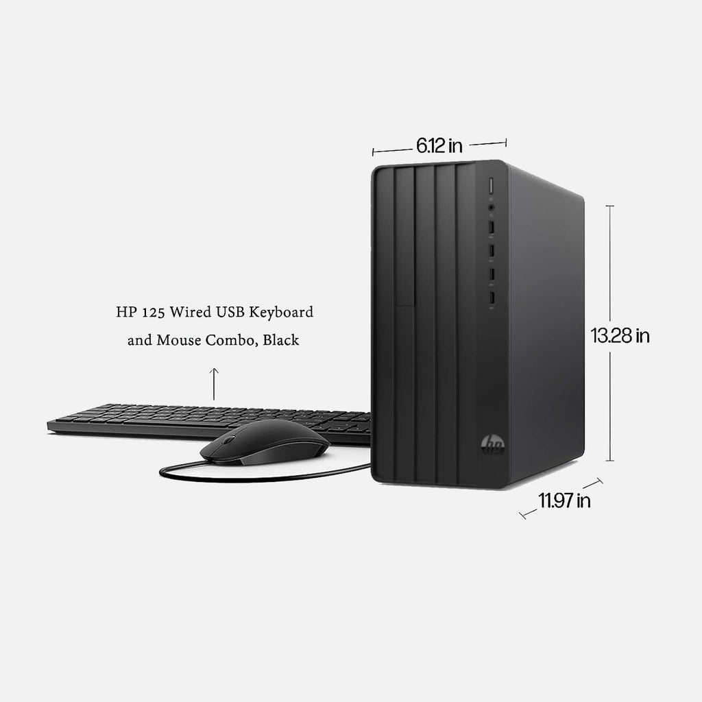 HP Desktop Computer Tower PC - Intel i5-12500T 6-Core, 32GB DDR4 RAM, 1TB PCIe SSD, Windows 11 Home, WiFi, Bluetooth, HDMI, Business Ready with Keyboard Mouse, Jet Black
