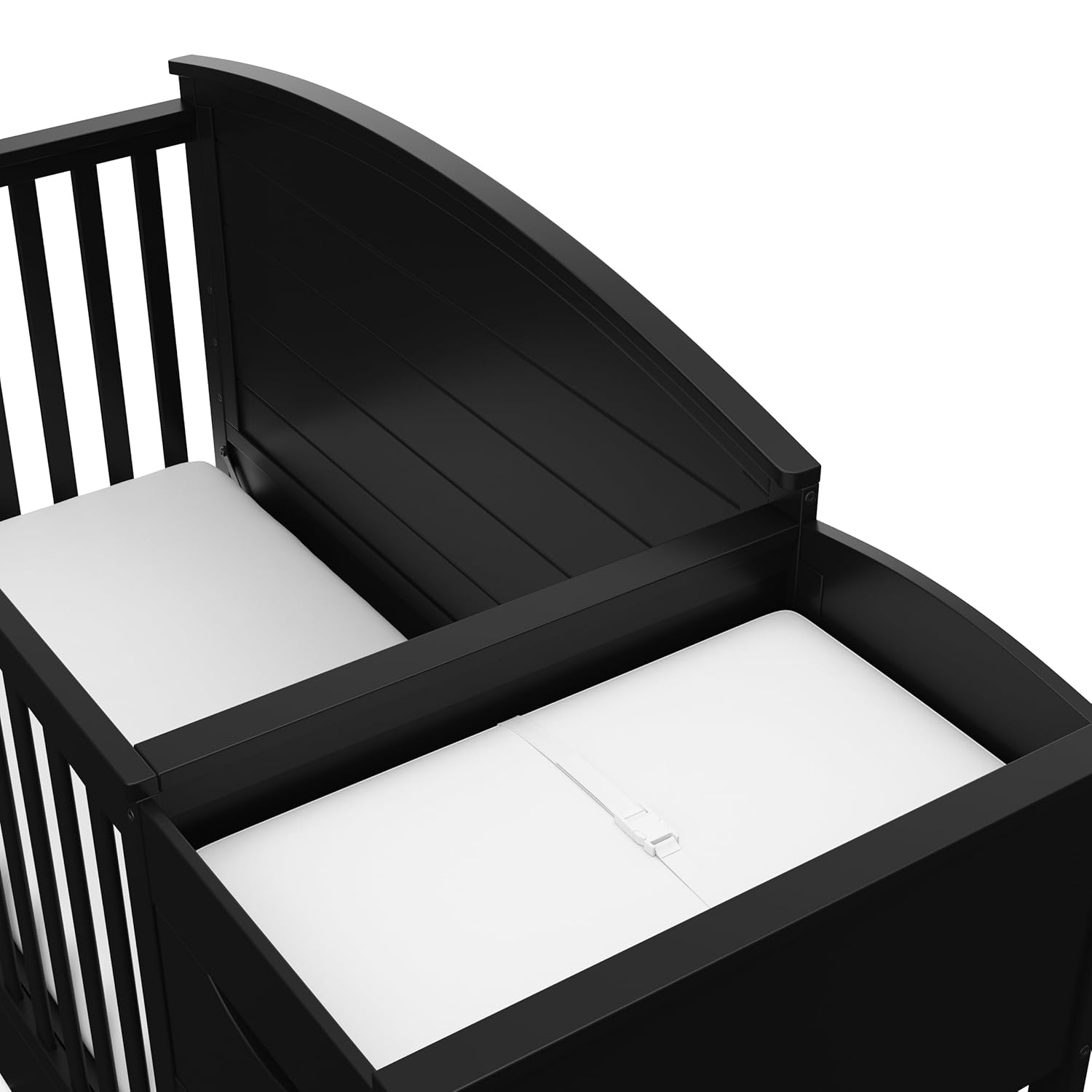 Graco Bellwood 5-in-1 Convertible Crib & Changer with Drawer - GREENGUARD Gold Certified, Full-Size Storage Drawer, Converts to Toddler Bed (Black)