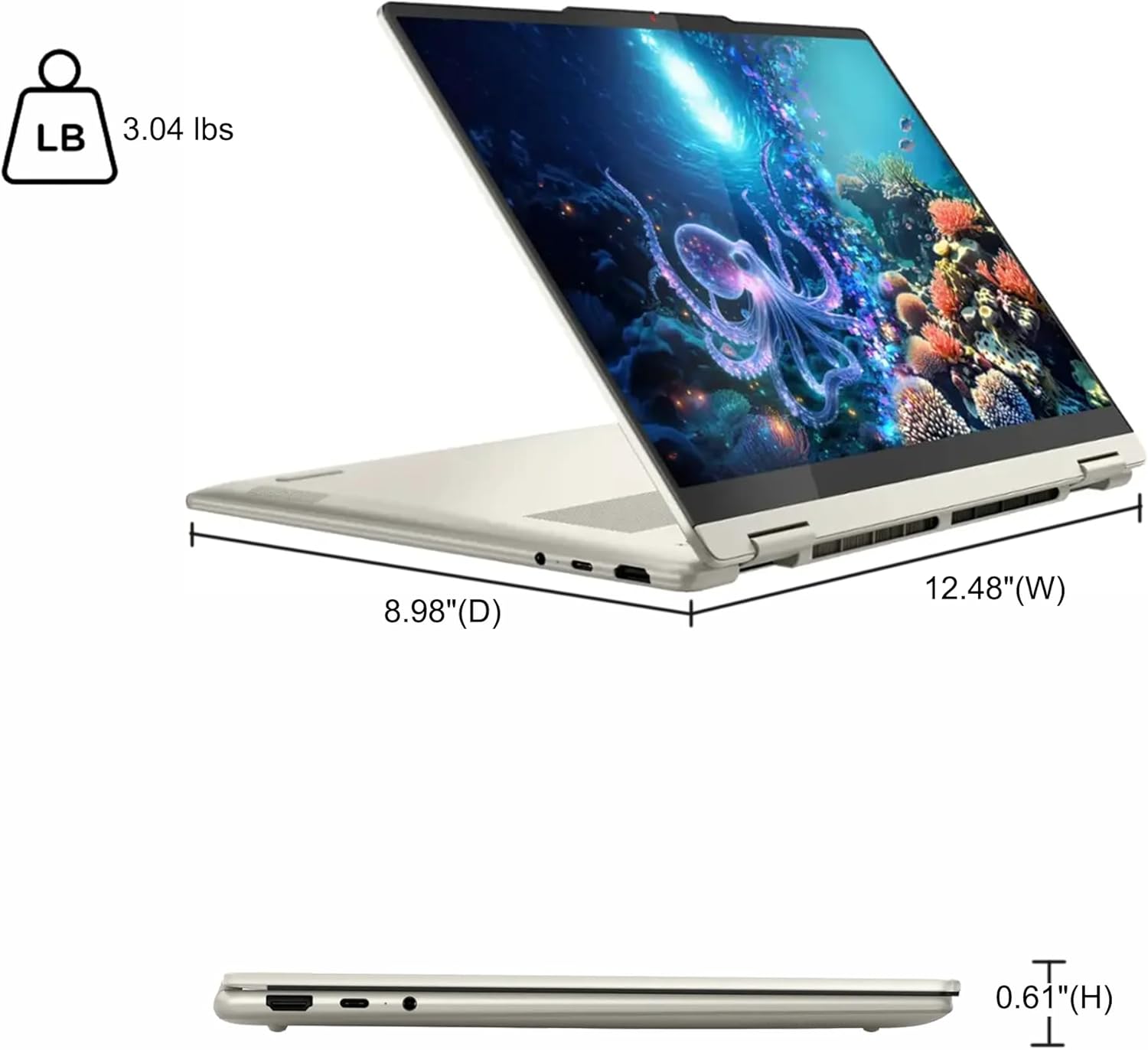 Lenovo Yoga 7 2-in-1 Laptop 14" WUXGA OLED Touch (100% DCI-P3, 600nits HDR) AMD 6-core Ryzen AI 5 340 (Up to 50 Tops) 16GB RAM 512GB SSD for Creator Business Professional Win11 ICP Hub w/Copilot AI