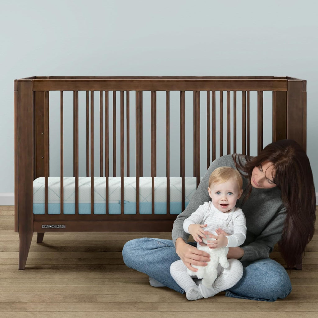 Delta Children Starlit Sky 2-Stage Crib and Toddler Mattress for Infants & Toddlers - Removable Machine Washable Mattress Cover - Waterproof - GREENGUARD Gold - Made in USA, Blue
