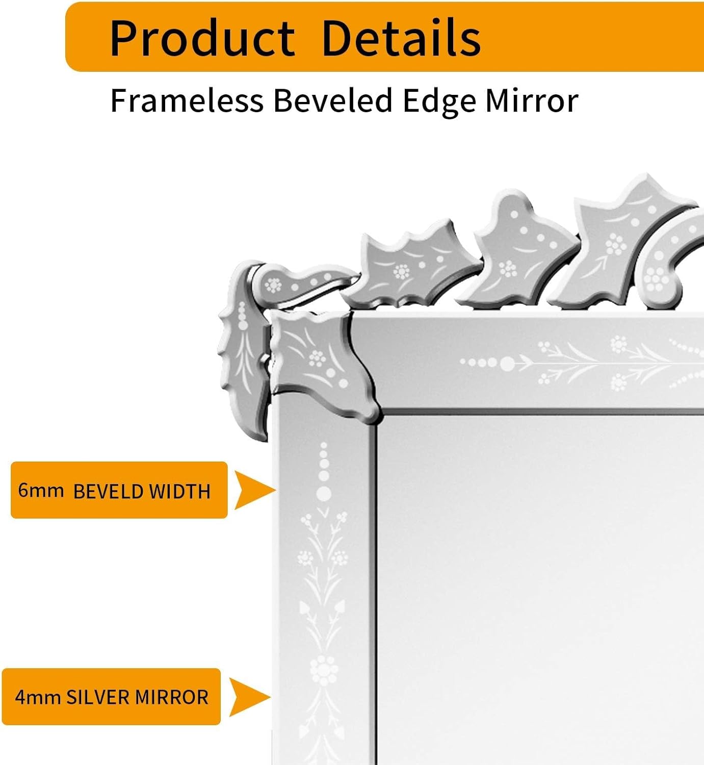 KOHROS Large Decorative Wall Mirrors for Living Room 41x31 Inch Venetian Wall Mirror