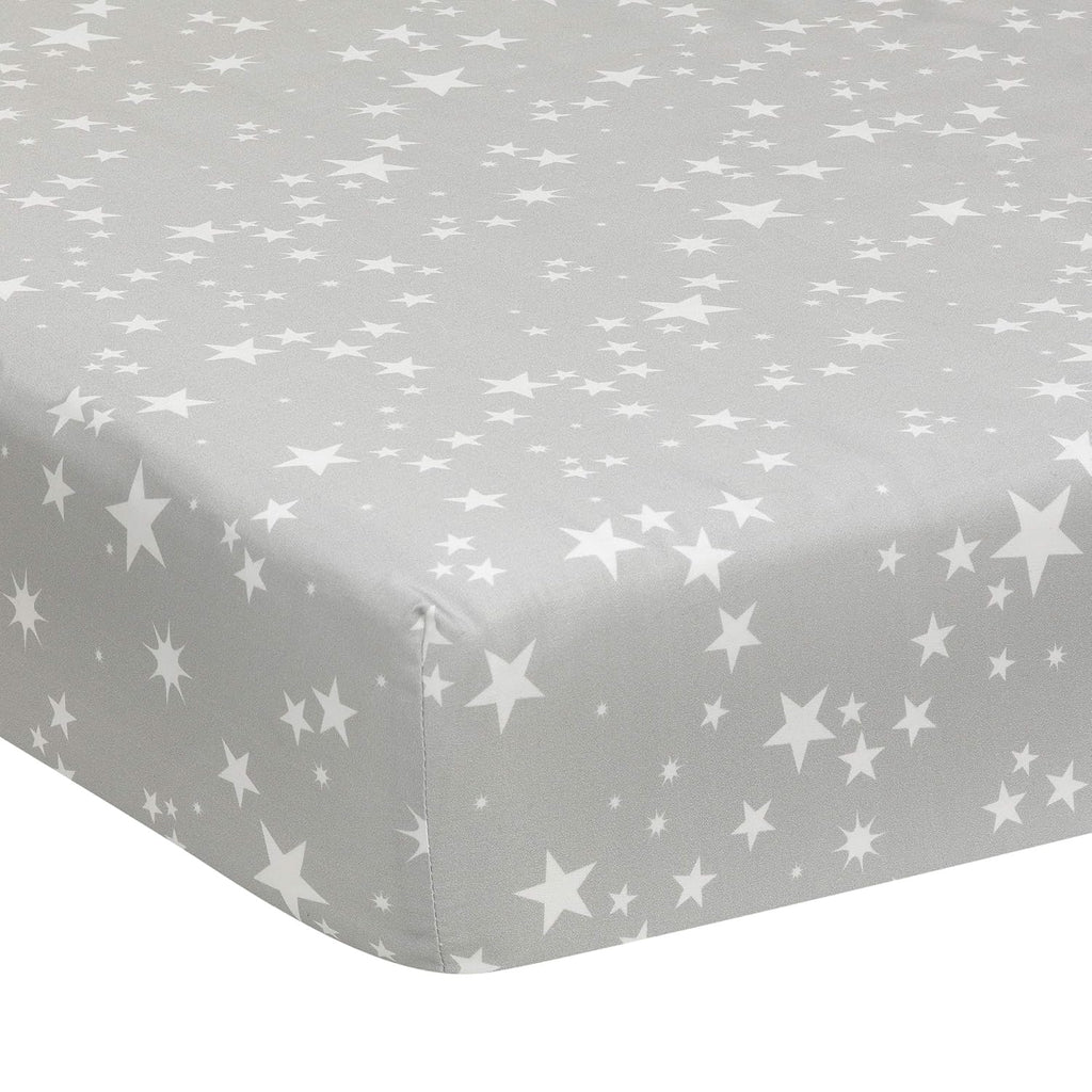 Lambs & Ivy Milky Way Space Galaxy 4-Piece Baby Nursery Crib Bedding Set - Blue/Gray