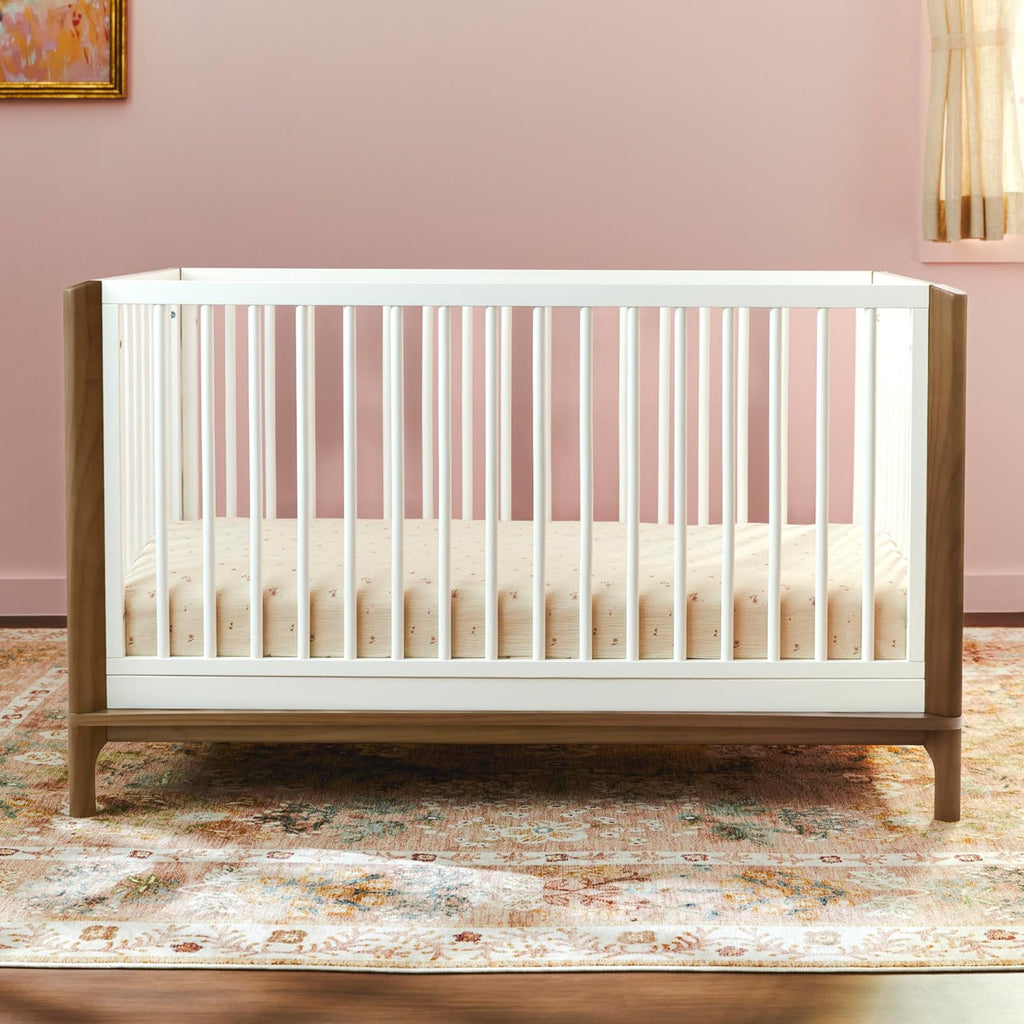 Little Seeds Laurel 4-in-1 Convertible Crib, Black/Chestnut