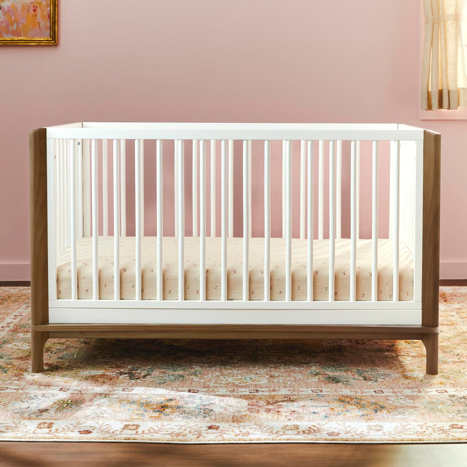 Little Seeds Laurel 4-in-1 Convertible Crib, Black/Chestnut