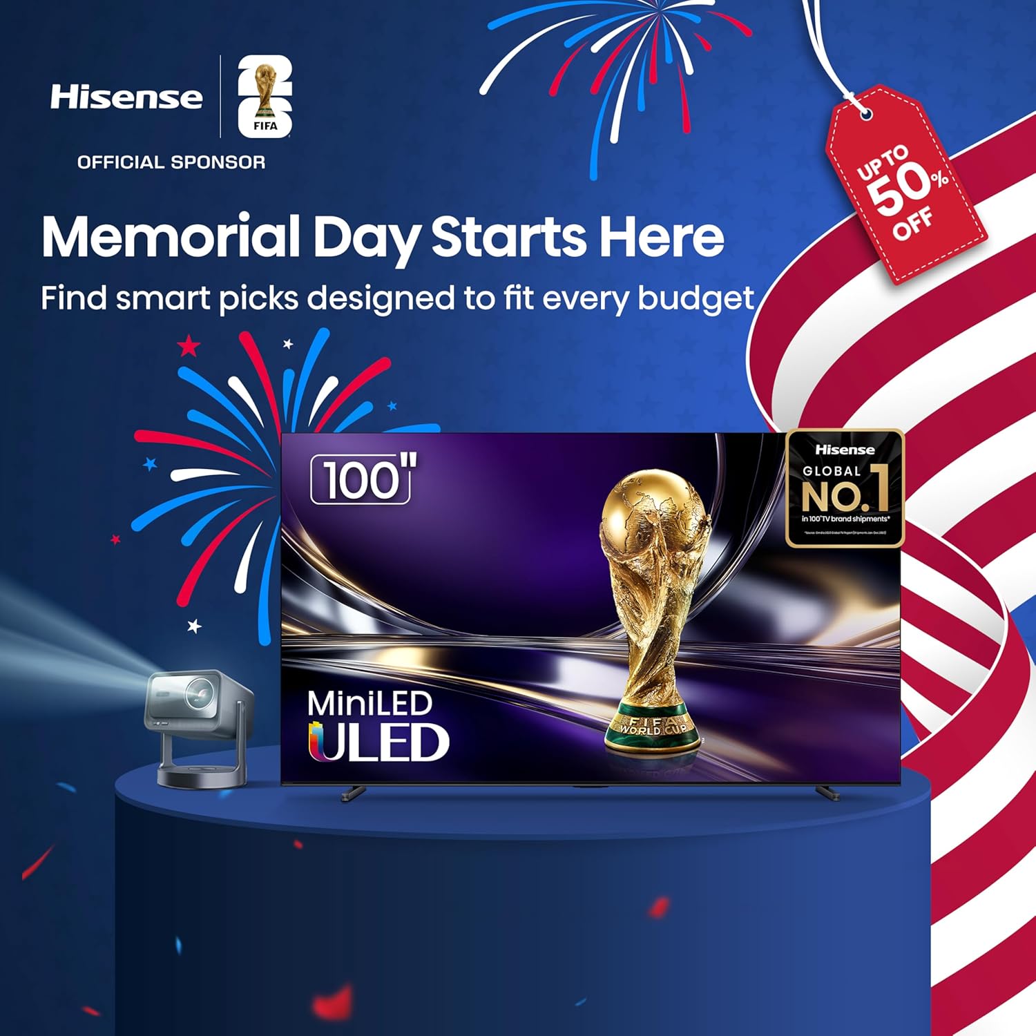Hisense 75" U6 Pro Series Mini‑LED 4K UHD HDR Gaming AI Smart Fire TV (75U6SF Pro, 2026 New) – Hi-QLED, Native 144Hz, Motion Rate 480, Dolby Vision IQ,· Atmos, HDR10+, Glare-Free, Alexa+