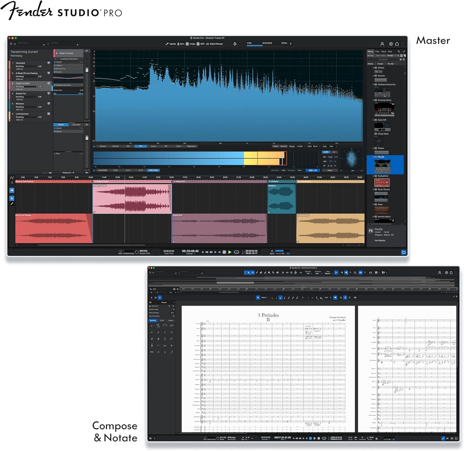 Fender Studio Pro 8 — Full Music Production Software, Digital Audio Workstation, Guitar Recording Software, Fender Amp Modeling, Audio-to-MIDI Tools, Mix & Master, Unlimited Tracks