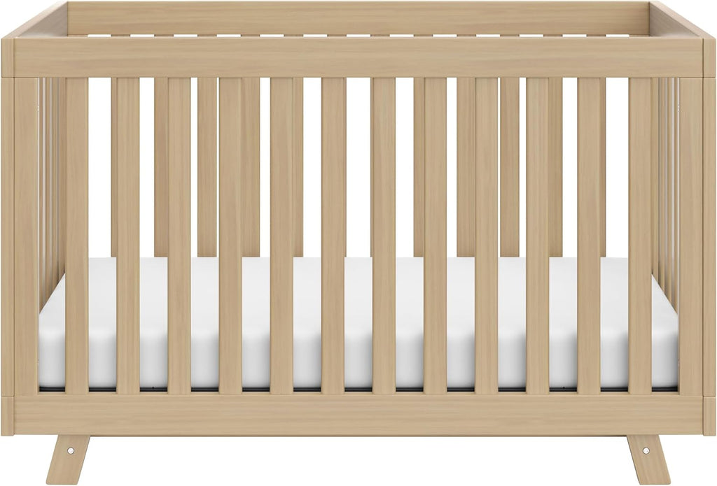 Storkcraft Beckett 3-in-1 Convertible Crib – GREENGUARD Gold Certified, Fits Standard Crib Mattress, Converts to Toddler Bed and Daybed, 4 Mattress Heights, Grow-with-Me Design (Driftwood)