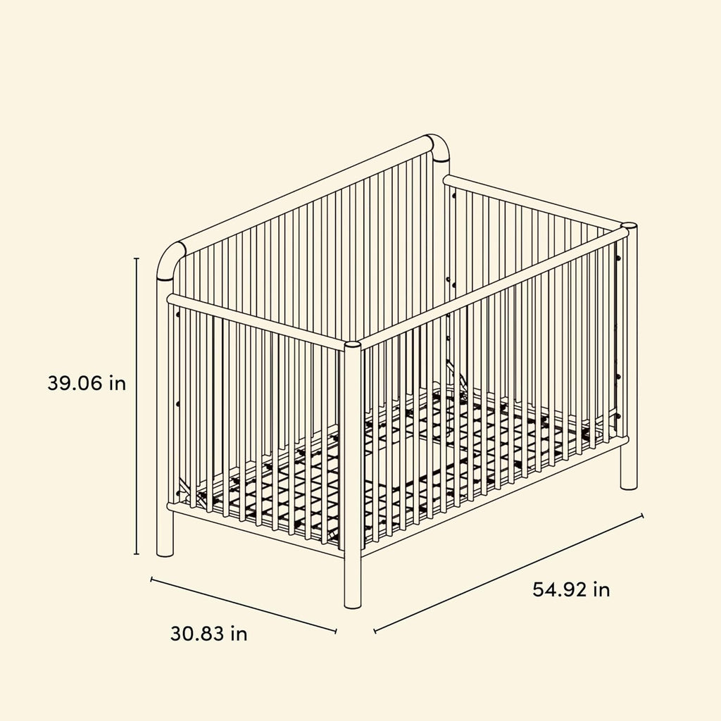 Storkcraft Porto 5-in-1 Convertible Crib with Toddler Guardrail – GREENGUARD Gold Certified, Toddler Bed Conversion Kit Included, 100% Solid Wood, Fits Standard Baby Crib Mattress (Hazelnut)