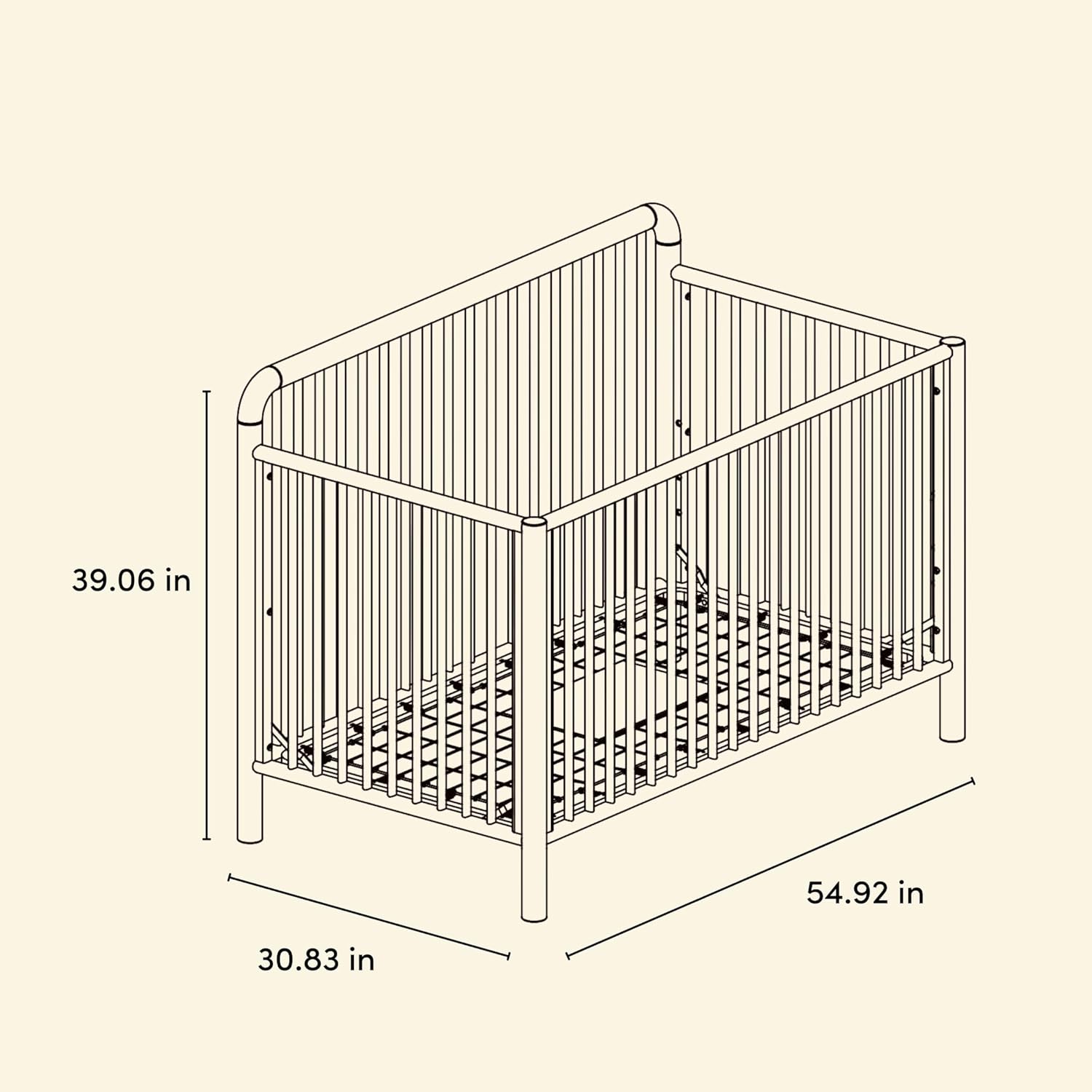 Storkcraft Porto 5-in-1 Convertible Crib with Toddler Guardrail – GREENGUARD Gold Certified, Toddler Bed Conversion Kit Included, 100% Solid Wood, Fits Standard Baby Crib Mattress (Hazelnut)