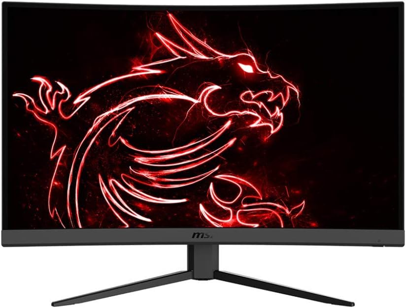 MSI 32" FHD 1500R Curvature Non-Glare Super Narrow Bezel 1ms 1920 x 1080 165Hz Refresh Rate Tilt Adjustment FreeSync Curved Gaming Monitor (Optix G32C4), Black (Renewed)