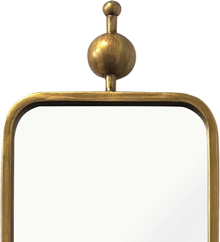 Gold Thin Mirror for Skinny Entryway Living Room badroom,Full Lenth Long Retangle Mirror with Round Corner 9" X 36"-2pack