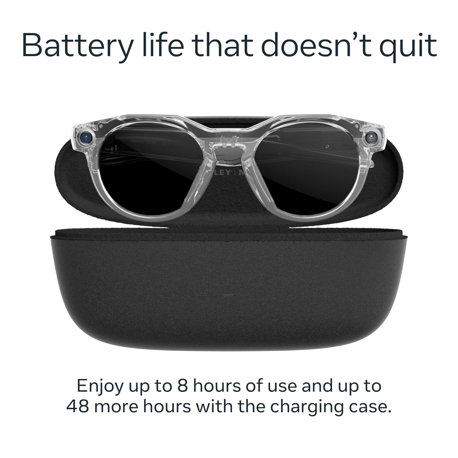 Oakley Meta HSTN, Clear | Smart AI Glasses for Men, Women — Performance for Sports, Athletes — Camera, Audio, Video — 8 Hour Battery — 3K HD Resolution — Clear to Grey Transitions® Lenses