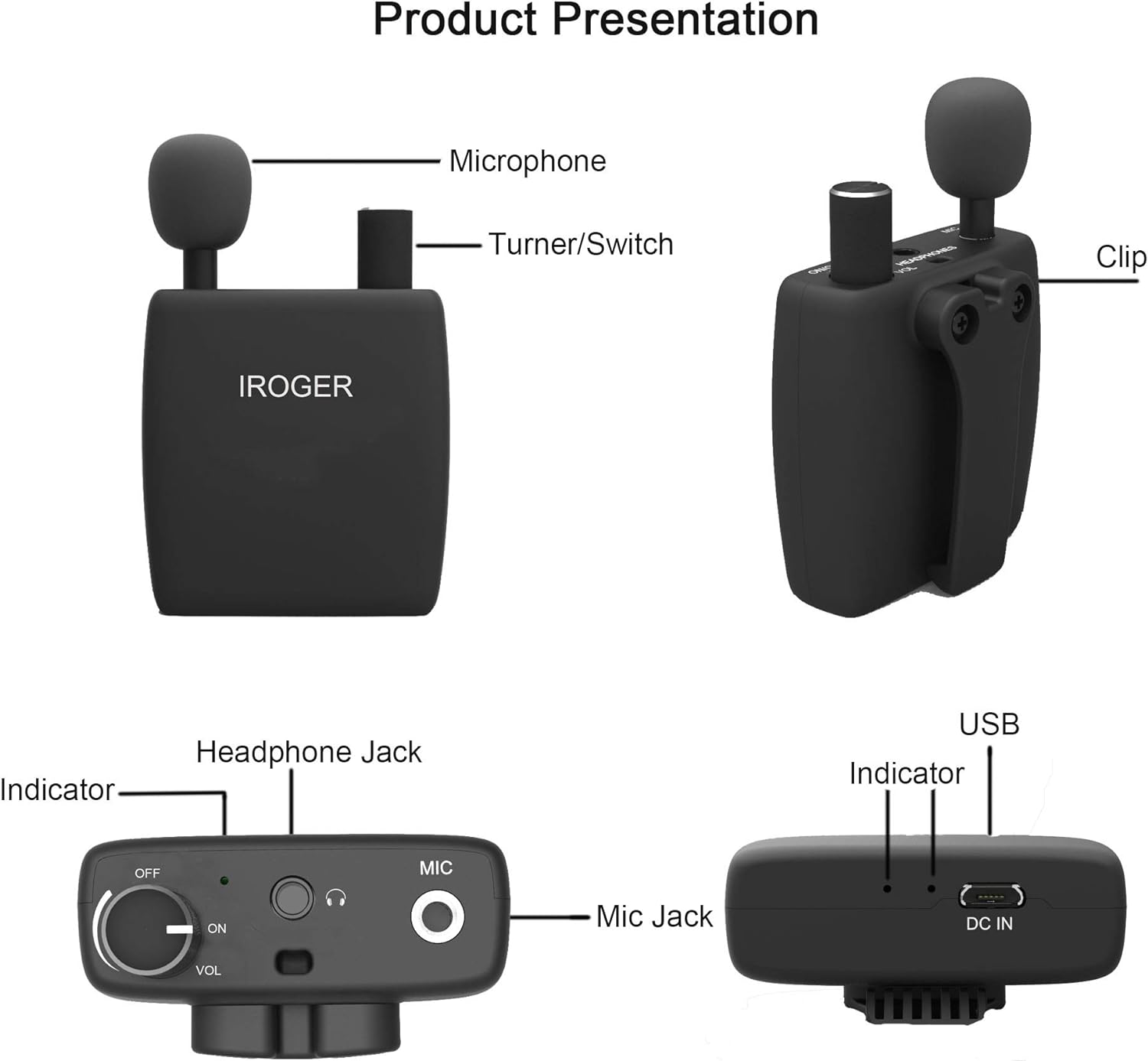 Hearing Amplifier Rechargeable Hearing Device with Headphone Personal Sound Amplifier PSAP for Ears,Seniors,Directional Microphone