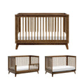 Babyletto Scoot 3-in-1 Convertible Crib with Toddler Bed Conversion Kit in Natural Walnut, Greenguard Gold Certified