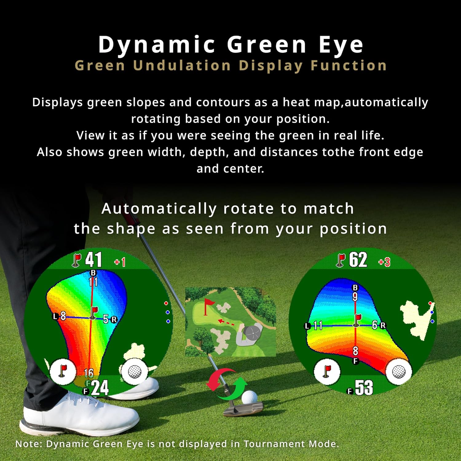 Golf GPS Watch, Shot Navi Evolve PRO Touch - 1.4in Touch Panel, Dynamic Green Heatmap, Auto Measure, 8hr GPS, IPX7 Waterproof, 60,000 Courses, Made in Japan (Black)