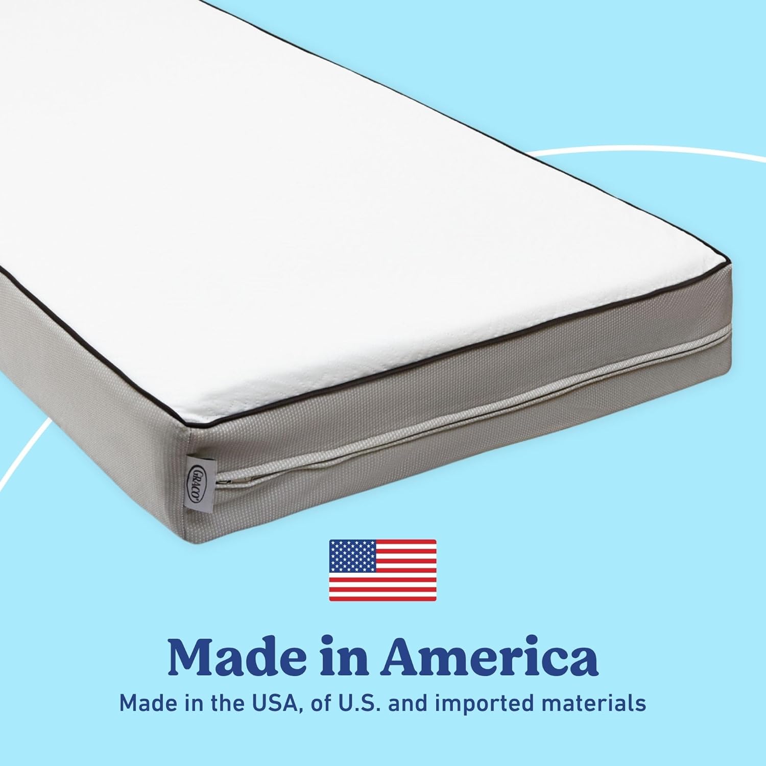 Graco Essentials 6-Inch Dual-Sided Crib & Toddler Mattress — Made in the USA, Firm Support for Infants & Toddlers, GREENGUARD Gold Certified Baby Crib Mattress, Premium Removable Soft Waterproof Cover