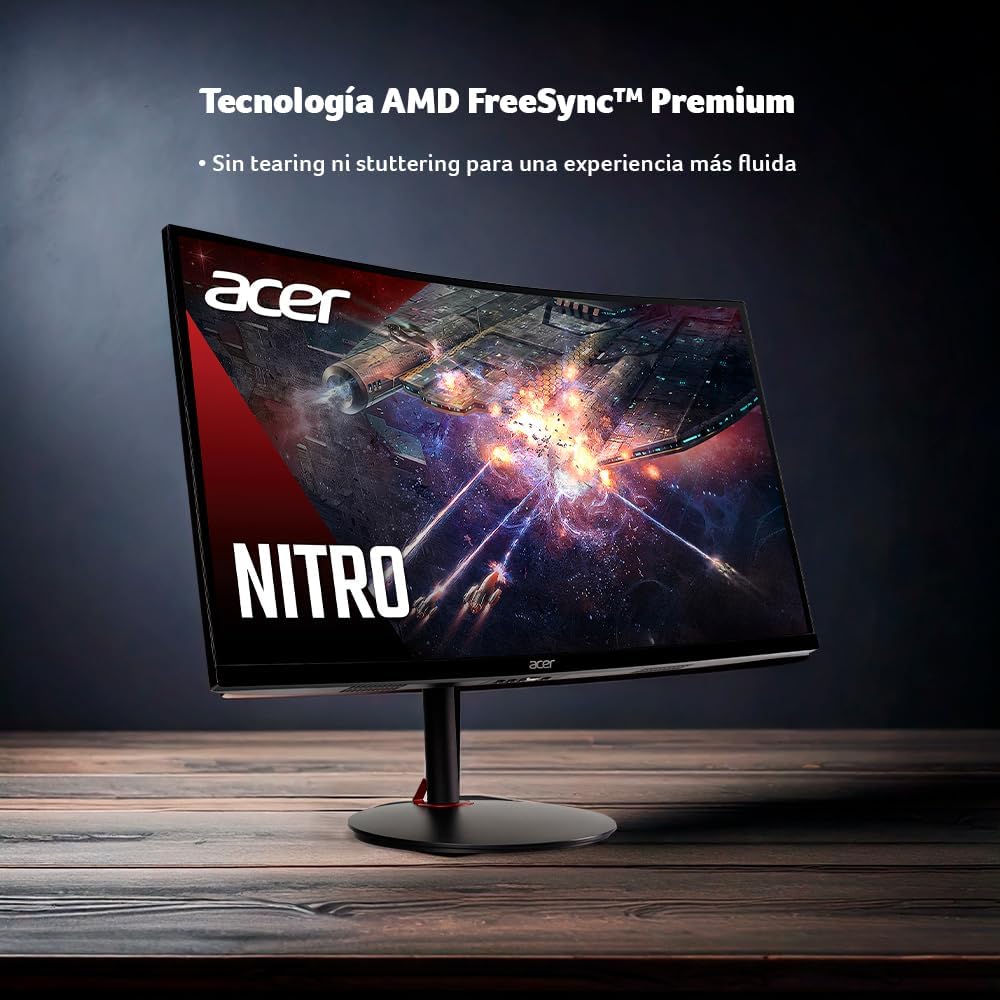 acer Nitro 27" 1500R Curved Full HD PC Gaming Monitor | AMD FreeSync Premium | 240Hz | 1ms VRB | Speakers | HDR10 | ErgoStand | VESA Mounting Compliant | 1 x DP 1.4 & 2 x HDMI 2.0 | XZ270 X2bmiiphx