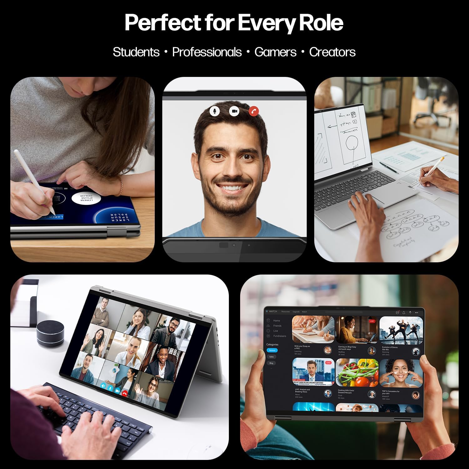 Lenovo Yoga 7 2-in-1 Laptop 16" WUXGA IPS Touch AMD 8-core Ryzen 7 8840HS (>i7-12700H) 16GB RAM 512GB SSD for Creator Designer Business Professional Win11 w/Copilot AI PC