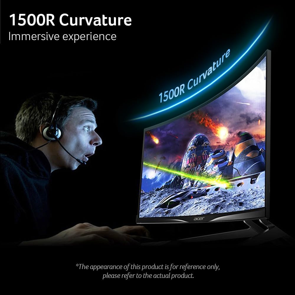 acer Nitro 34” 1500R 21:9 Curved Zero-Frame QHD 3440 x 1440 IPS Gaming Monitor | AMD FreeSync Premium | Up to 120Hz Refresh | 1ms VRB | 1 x Display Port 1.4 & 2 x HDMI 2.1 Ports | EDA340CUR J0biip