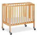 Dream On Me 3-in-1 Portable Mini Baby Crib in Natural, GreenGuard Gold & JPMA, Birchwood, Quick Fold Patent, Playpen or Changer, Storage or Travel, Heavy Duty Steel Castors, 3 Heights, 1″ Mattress Pad